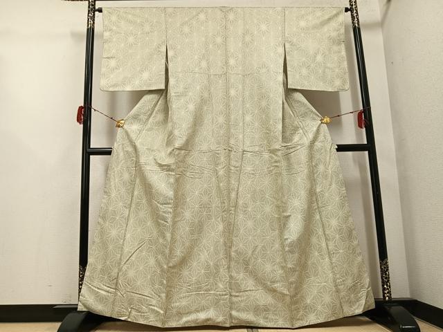 平和屋着物●上質な紬　麻の葉文様　正絹　逸品　AABG9535ph_1