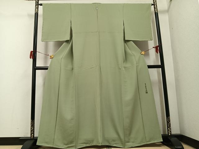 平和屋着物●上質な色無地　作家物　幻の染　岩石染　柳茶色　正絹　逸品　未使用　AABG9539ph_1