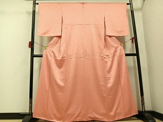 平和屋着物●上質な色無地　草木地紋　一斤染色　正絹　逸品　未使用　AABG9546ph_1