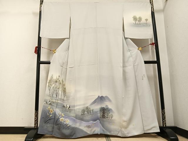 平和屋着物○ユネスコ世界遺産表現作家 白川丈山 訪問着 作家物 手描き