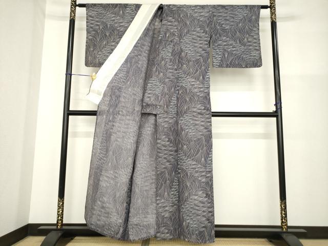 平和屋着物＊夏物　小紋・浴衣兼用　流水文　紅梅織　AABG9629ck_1