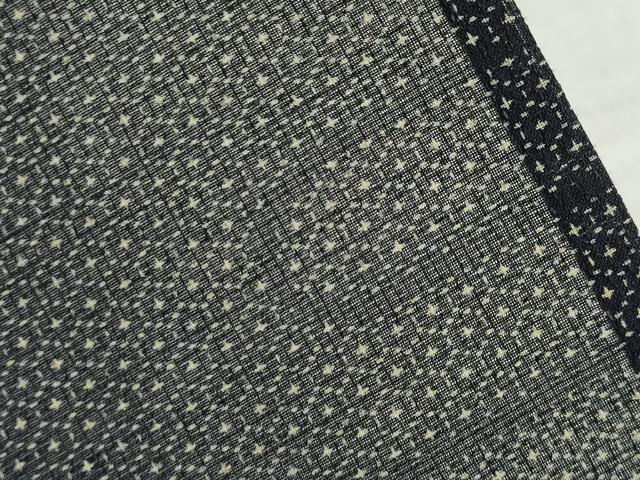 平和屋着物＊夏物　小紋　エ霞取花文　黒地　洗える着物　AABG9636ck_4