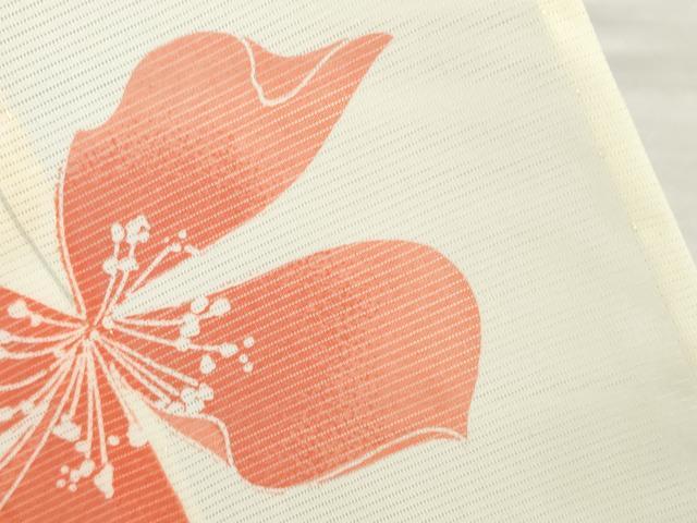 平和屋着物＊夏物　小紋　絽　草花文　洗える着物　未使用　AABG9652ck_4