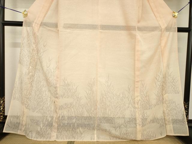 平和屋着物＊夏物　訪問着　紗　刺繍　稲穂　暈し染め　金糸　正絹　逸品　未使用　AABG9677ck_2
