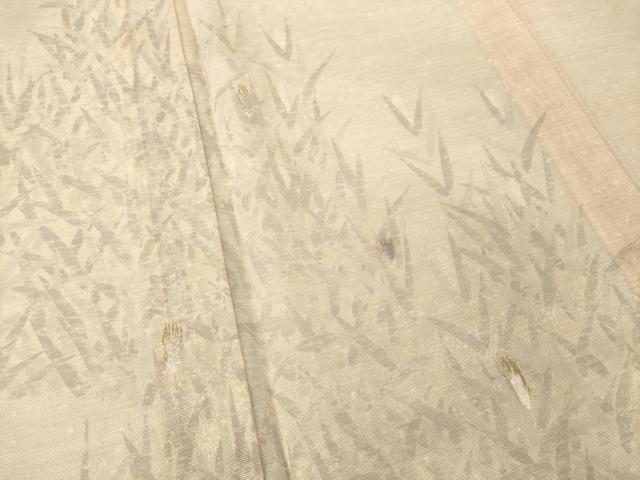 平和屋着物＊夏物　訪問着　紗　刺繍　稲穂　暈し染め　金糸　正絹　逸品　未使用　AABG9677ck_3