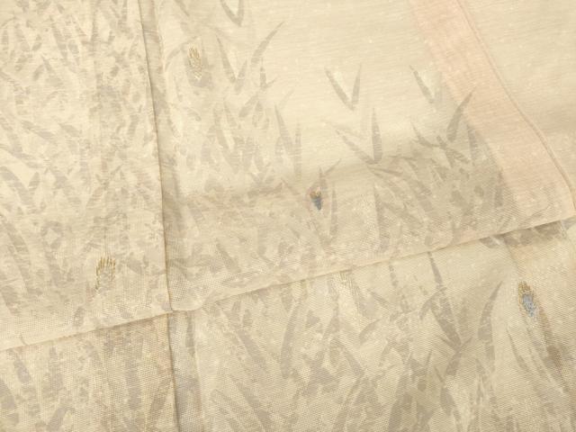 平和屋着物＊夏物　訪問着　紗　刺繍　稲穂　暈し染め　金糸　正絹　逸品　未使用　AABG9677ck_4