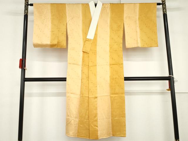 平和屋着物●長襦袢　無双仕立て　舞花斜縞地紋　暈し染め　正絹　逸品　未使用　AABG9865cs