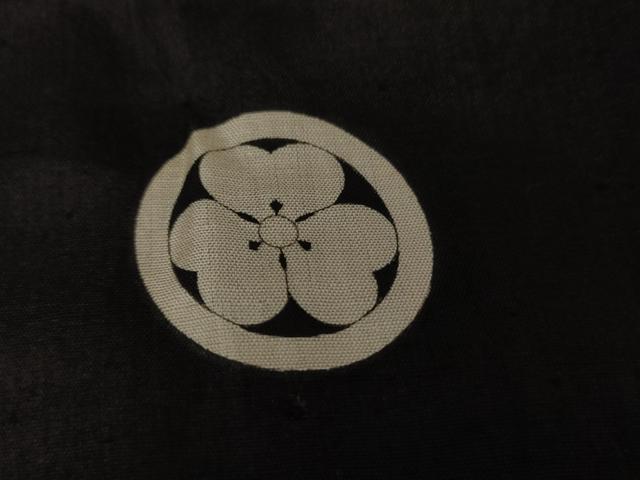 平和屋着物○男性 黒紋付 紬地 正絹 逸品 AABG9869cs 【公式通販】