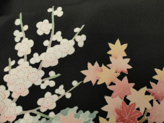 平和屋着物●本加賀友禅作家　中雅雄　黒留袖　松竹梅風景文　正絹　逸品　AABG9870cs_6