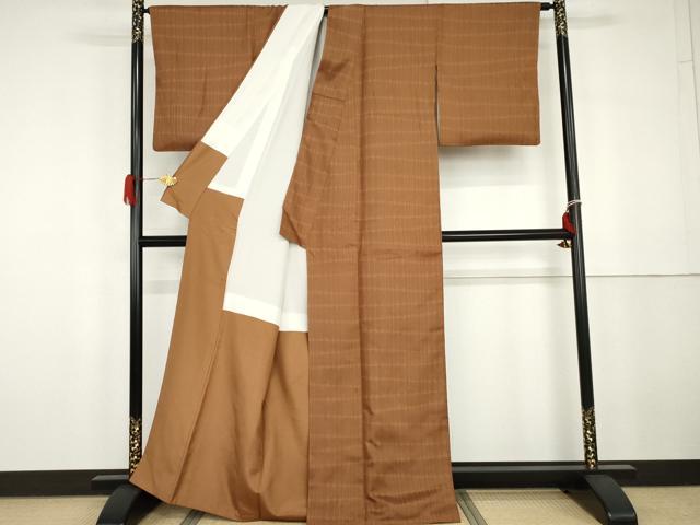 平和屋着物●お召　変わり格子　正絹　逸品　AABG9902cs 平和屋着物○お召 変わり格子 正絹 逸品 AABG9902cs 【公式通販】