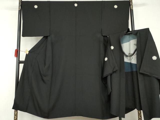 平和屋着物○男性 黒紋付 羽織セット 正絹 逸品 AABG9944cs【公式通販】