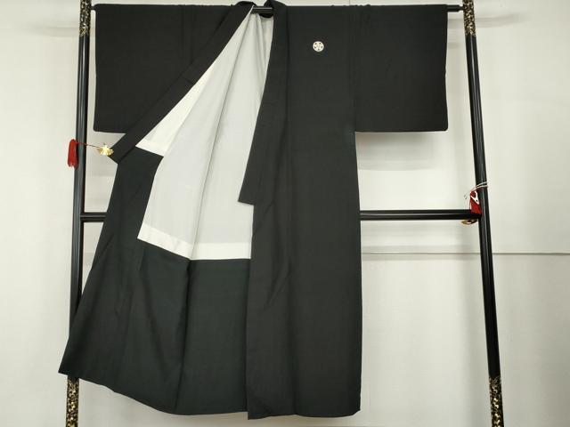 平和屋着物○男性 黒紋付 羽織セット 正絹 逸品 AABG9944cs【公式通販】