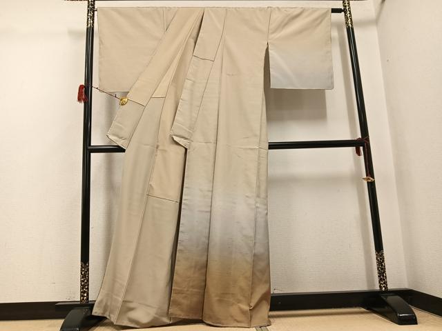 平和屋着物●石川県指定無形文化財　牛首紬　白山工房　手織り　訪問着　霞文　暈し染め　正絹　逸品　未使用　AABH0473ph_1