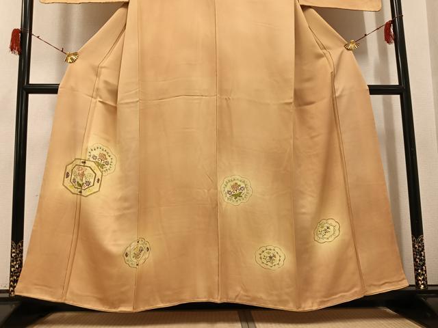 平和屋着物●訪問着　友禅　草花文　暈し染め　金彩　正絹　逸品　AABH0478ph_2