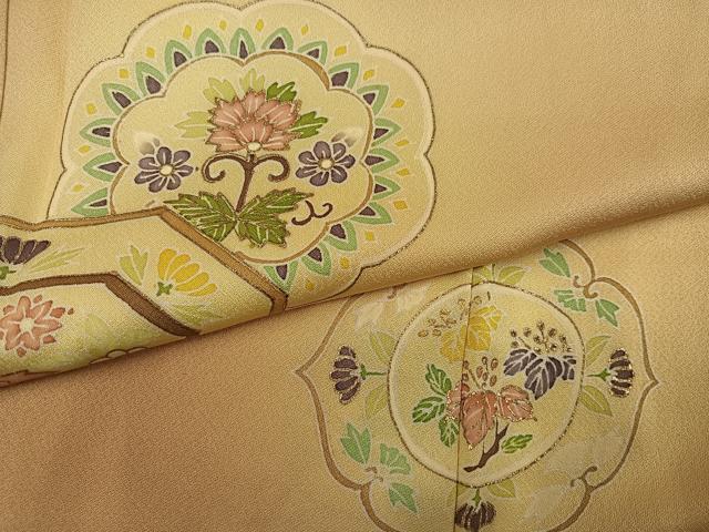 平和屋着物●訪問着　友禅　草花文　暈し染め　金彩　正絹　逸品　AABH0478ph_4