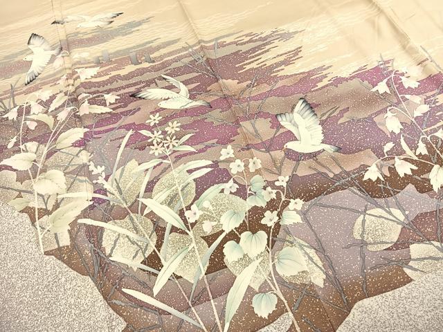平和屋着物●中島博司　訪問着　花鳥文　正絹　逸品　AABH0549fy_3