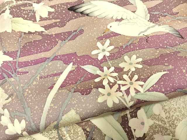 平和屋着物●中島博司　訪問着　花鳥文　正絹　逸品　AABH0549fy_4