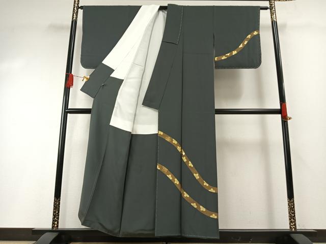 平和屋着物●訪問着　竹屋町刺繍　鬘帯　金彩　まるやま扱い　正絹　逸品　未使用　AABH0619fy_1