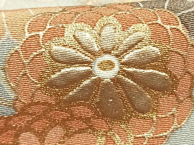 平和屋着物□訪問着 刺繍 雪輪扇面花文 暈し染め 金銀彩