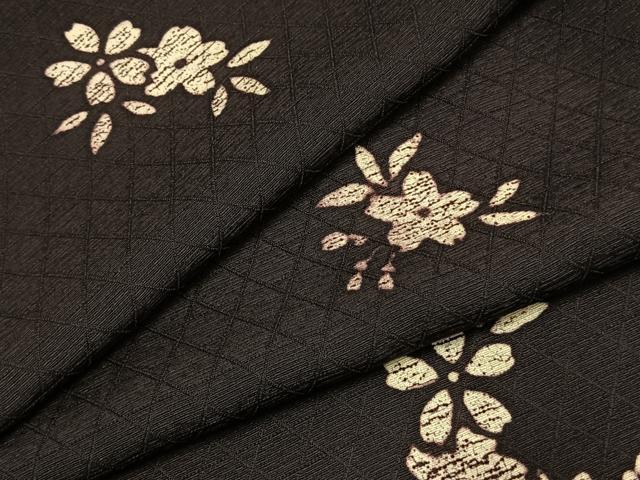 平和屋着物●上質な小紋　ろうけつ染　舞花文　正絹　逸品　AABH0755fy 平和屋着物○上質な小紋 ろうけつ染 舞花文 正絹 逸品 AABH0755fyの