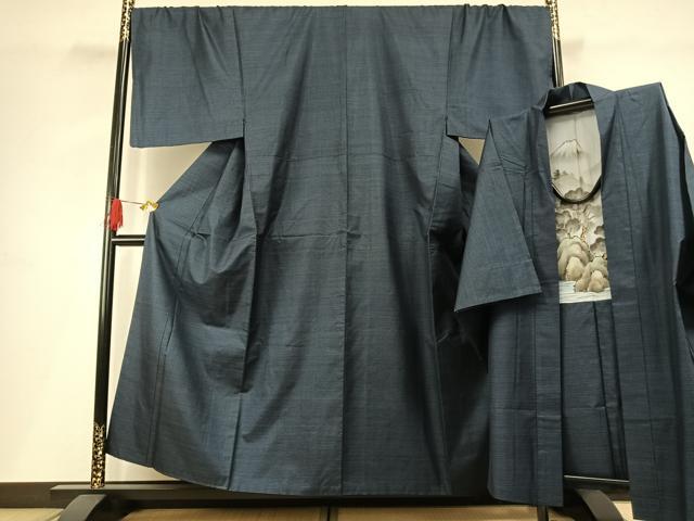 平和屋着物●男性　本場大島紬　アンサンブル　100亀甲　総詰め　キングサイズ　正絹　逸品　AABH0758fy