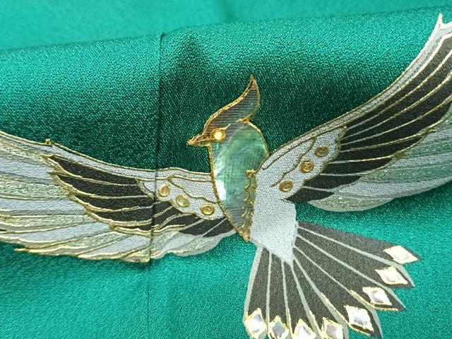 平和屋着物●螺鈿作家　甲斐泰造　訪問着　飛鳥文　金銀彩　ロング丈　正絹　逸品　AABH0813fy_5