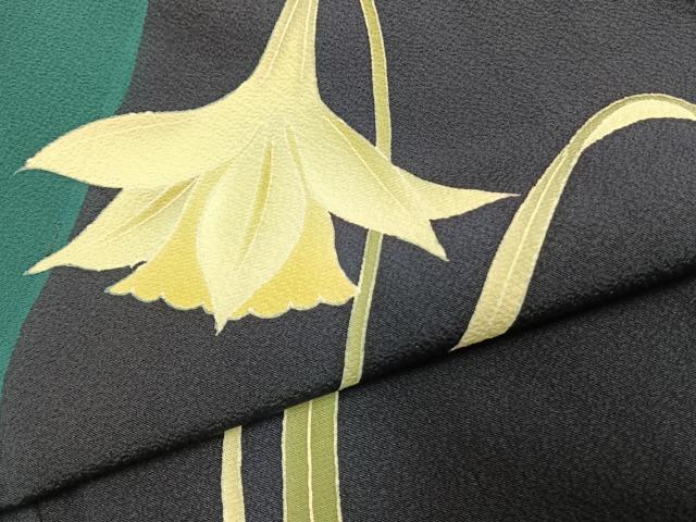 平和屋着物●世界的人形師　辻村寿三郎　ジュサブロー　訪問着　草花文　正絹　逸品　AABH0815fy_4