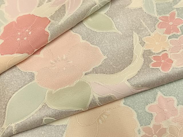 平和屋着物○上質な小紋 地紋起こし 草花文 正絹 逸品 AABH0827fyの