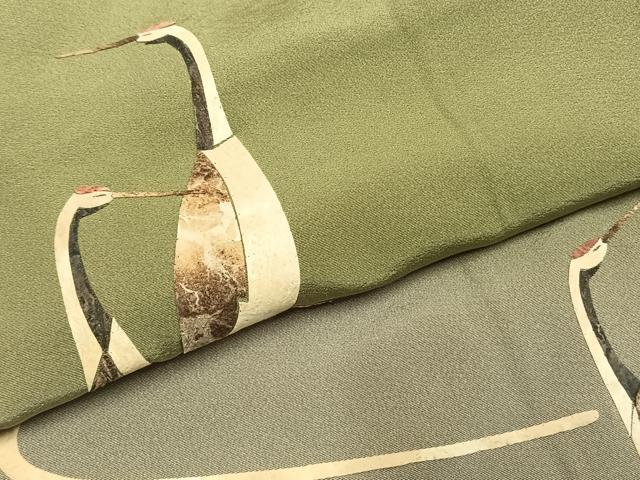 平和屋着物●蓑虫工芸作家　田尾笛秋　訪問着　鶴　暈し染め　正絹　逸品　未使用　AABH0832fy_5