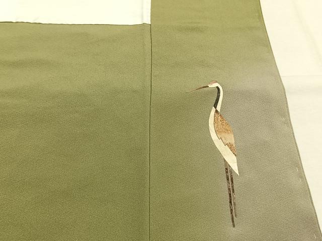 平和屋着物●蓑虫工芸作家　田尾笛秋　訪問着　鶴　暈し染め　正絹　逸品　未使用　AABH0832fy_9