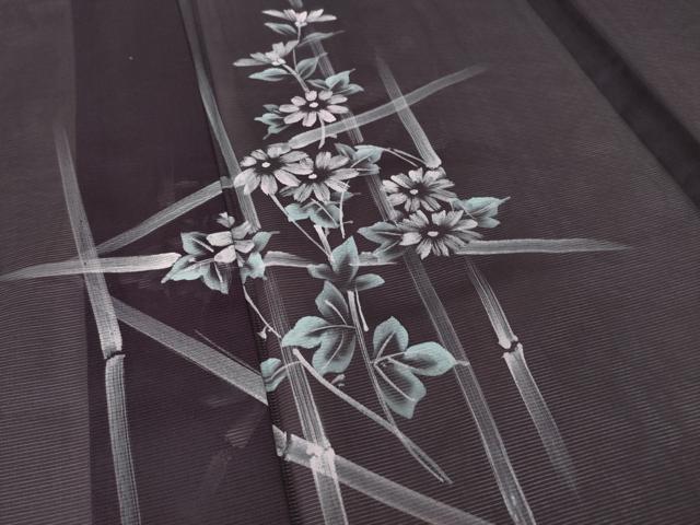 平和屋着物＊夏物　訪問着　絽　手描き　草花文　洗える着物　AABH1949ck_3
