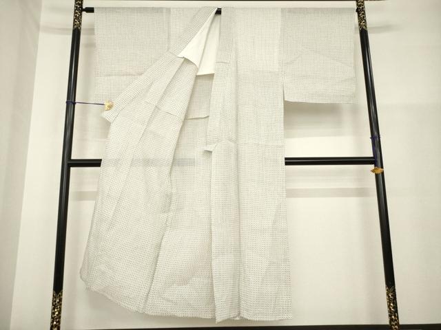 平和屋着物＊夏物 男性 上布 変わり格子 麻 逸品 AABH1975ck