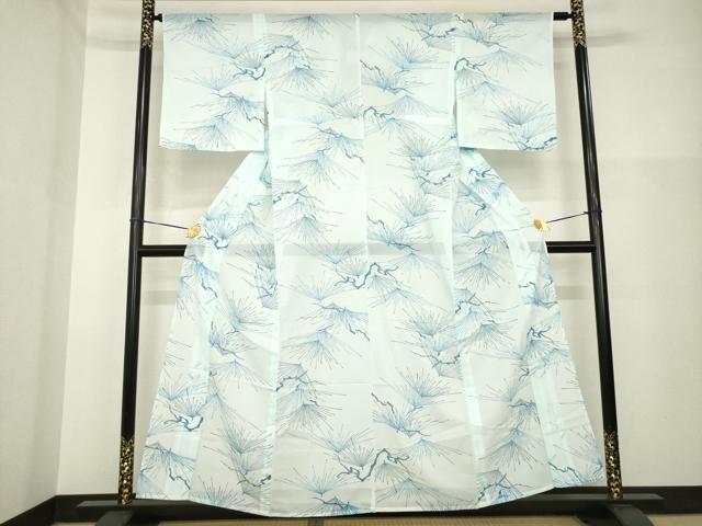 平和屋着物＊夏物　小紋　絽　松　洗える着物　AABH2086ck