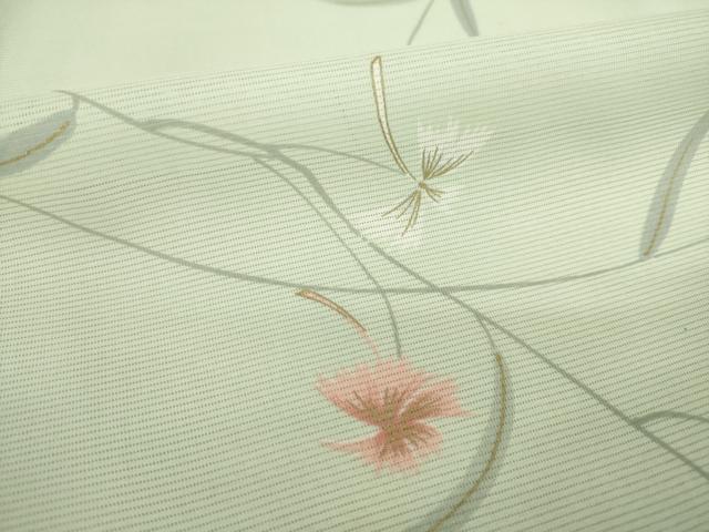 平和屋着物＊夏物　小紋　絽　草花文　洗える着物　AABH2103ck_3