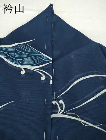 平和屋着物＊夏物　小紋　絽　立波文　洗える着物　AABH2114ck_5