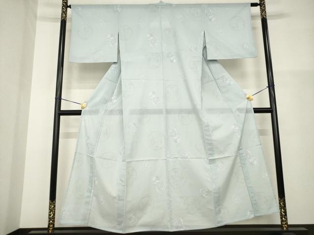 平和屋着物＊夏物　小紋　絽　花丸文　洗える着物　AABH2122ck