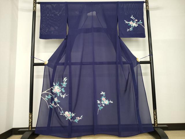 平和屋着物＊夏物　訪問着　絽　友禅　枝花文　正絹　逸品　未使用　AABH2158ck
