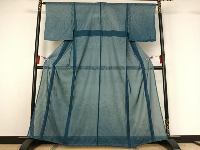 平和屋着物▽訪問着　無双　紗袷　紗×紗　手描き　松文　暈し染め　正絹　逸品　AABH2190jh