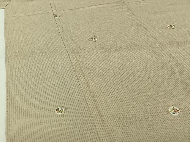 平和屋着物▽上質な小紋　単衣　絞り　手描き　花丸文　金彩　正絹　逸品　AABH2272jh_3