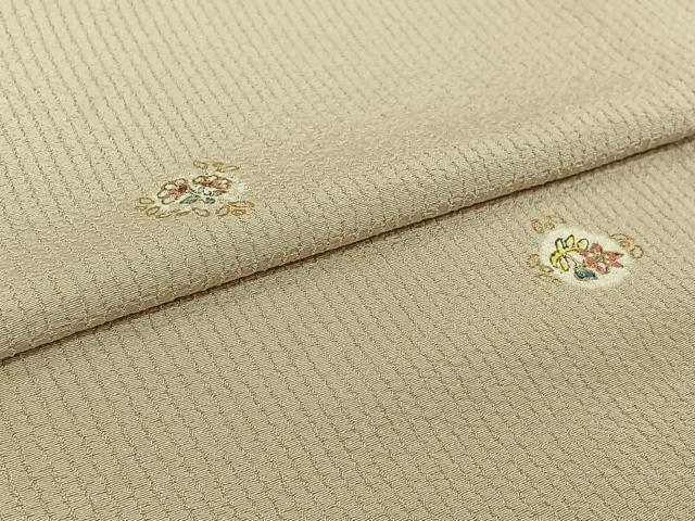 平和屋着物▽上質な小紋　単衣　絞り　手描き　花丸文　金彩　正絹　逸品　AABH2272jh_4