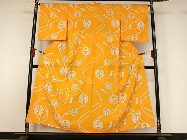 平和屋着物▽小紋　単衣　向かい鶴文　洗える着物　AABH2294jh_1
