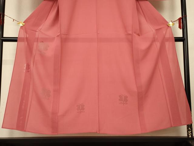 平和屋着物＊夏物　無地絵羽訪問着　絽　浅緋色　正絹　逸品　AABH2459jd_2