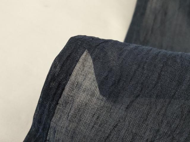 平和屋着物＊夏物 男性 小千谷ちぢみ 褐返色 反端付き 麻 逸品