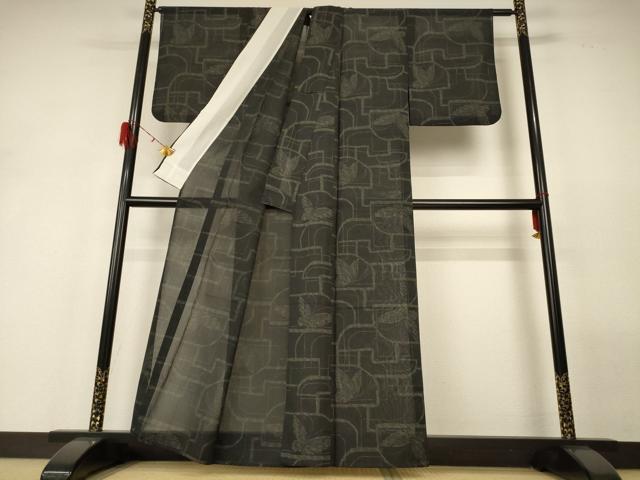 平和屋着物＊夏物　小紋　紗　舞蝶文　洗える着物　AABH2532jd_2
