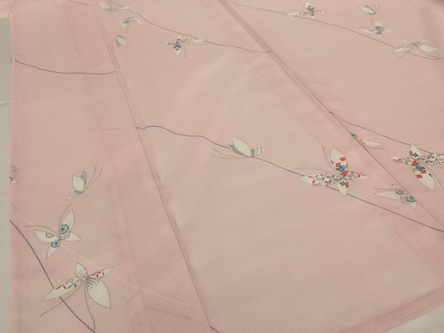 平和屋着物＊夏物　小紋　絽　吉祥舞蝶文　洗える着物　AABH2541jd_3