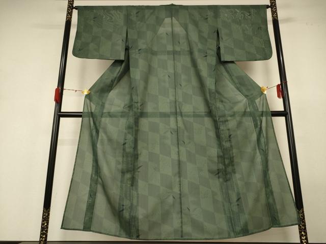 平和屋着物＊夏物 小紋 絽 草葉文 洗える着物 AABH2543jd 【公式通販】