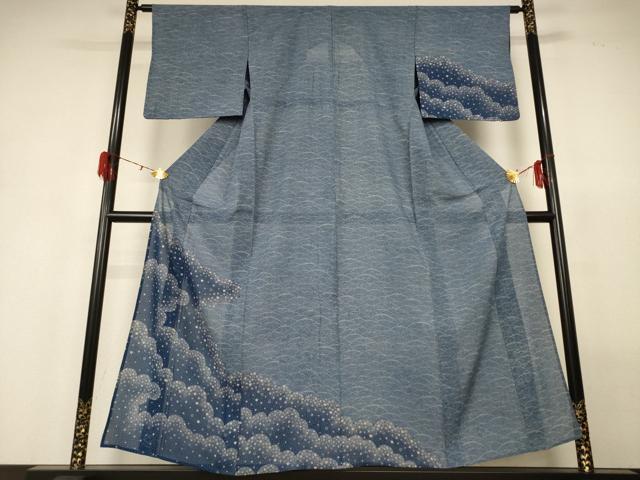 平和屋着物＊夏物　訪問着　絽　雲取り舞花文　正絹　逸品　AABH2545jd 平和屋着物＊夏物 訪問着 絽 雲取り舞花文 正絹 逸品 AABH2545jdの通販