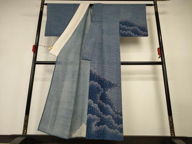 平和屋着物＊夏物　訪問着　絽　雲取り舞花文　正絹　逸品　AABH2545jd_1
