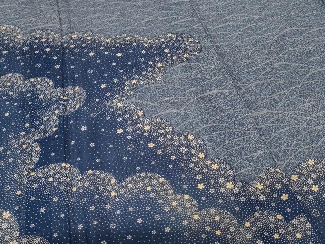 平和屋着物＊夏物　訪問着　絽　雲取り舞花文　正絹　逸品　AABH2545jd_3