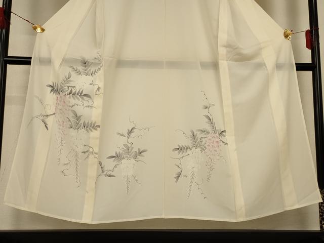 平和屋着物＊夏物　訪問着　絽　手描き　草花文　正絹　逸品　AABH2551jd_2